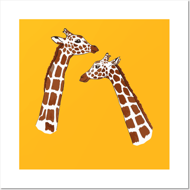 Two Happy Giraffes Wall Art by Michelle Le Grand